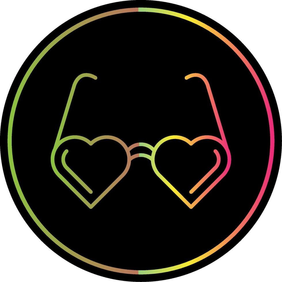 Heart Glasses Line Gradient Due Color Icon vector