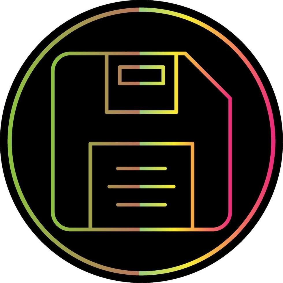 Diskette Line Gradient Due Color Icon vector
