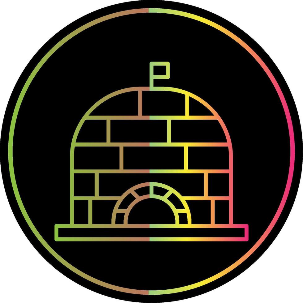 Igloo Line Gradient Due Color Icon vector