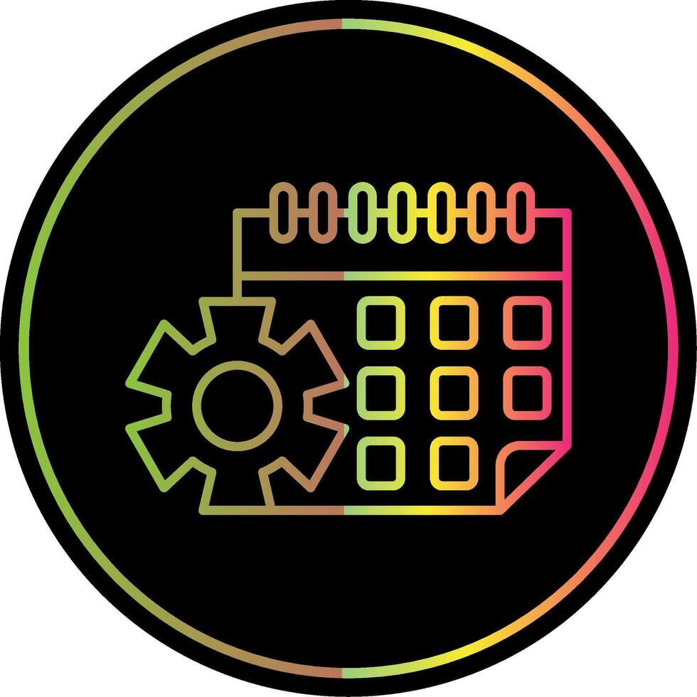 Calendar Line Gradient Due Color Icon vector
