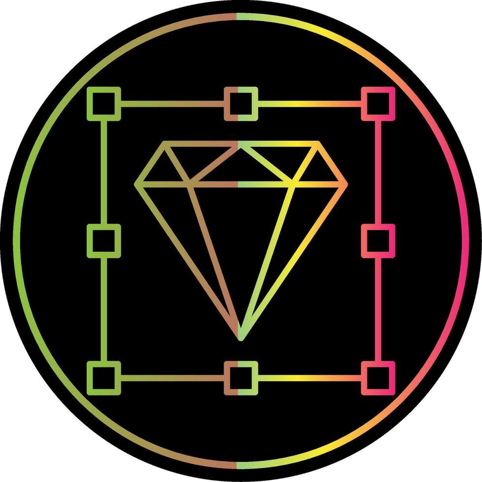 Diamond Line Gradient Due Color Icon vector