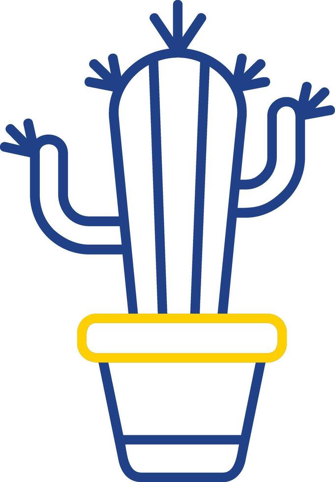 icono de dos colores de línea de cactus vector