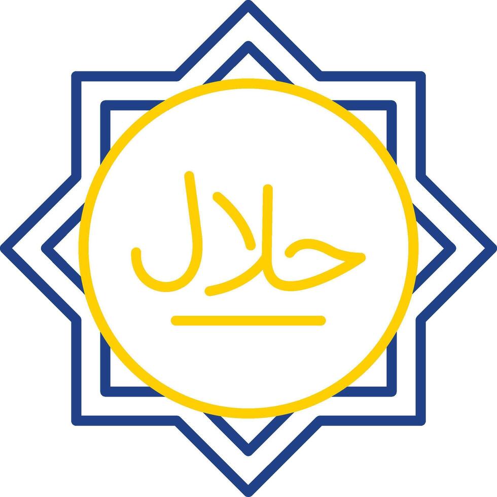 Halal Line Two Color  Icon vector