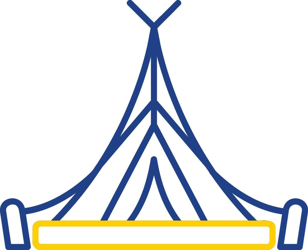 Tent Line Two Color Icon vector