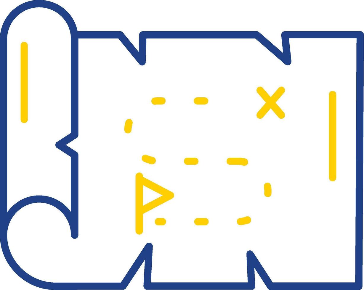 Map Line Two Color  Icon vector