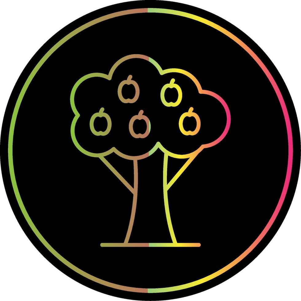 Fruit Tree Line Gradient Due Color Icon vector