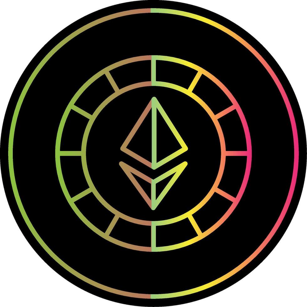 Ethereum Coins Line Gradient Due Color Icon vector