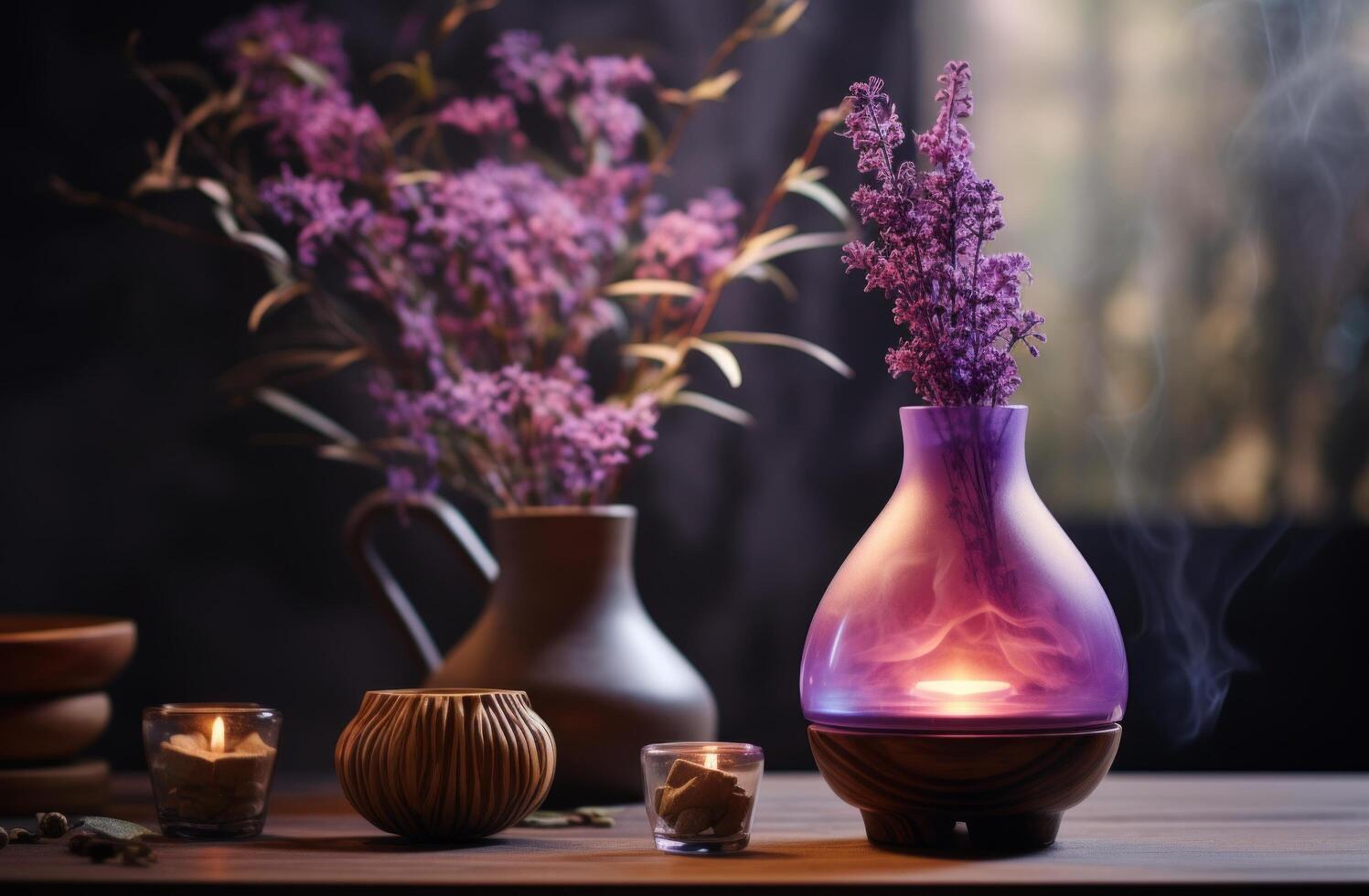 AI generated the aromatherapy diffuser sit photo