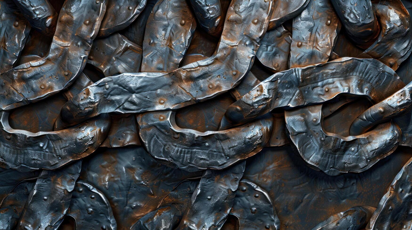 AI generated Abstract background made of metal chains photo