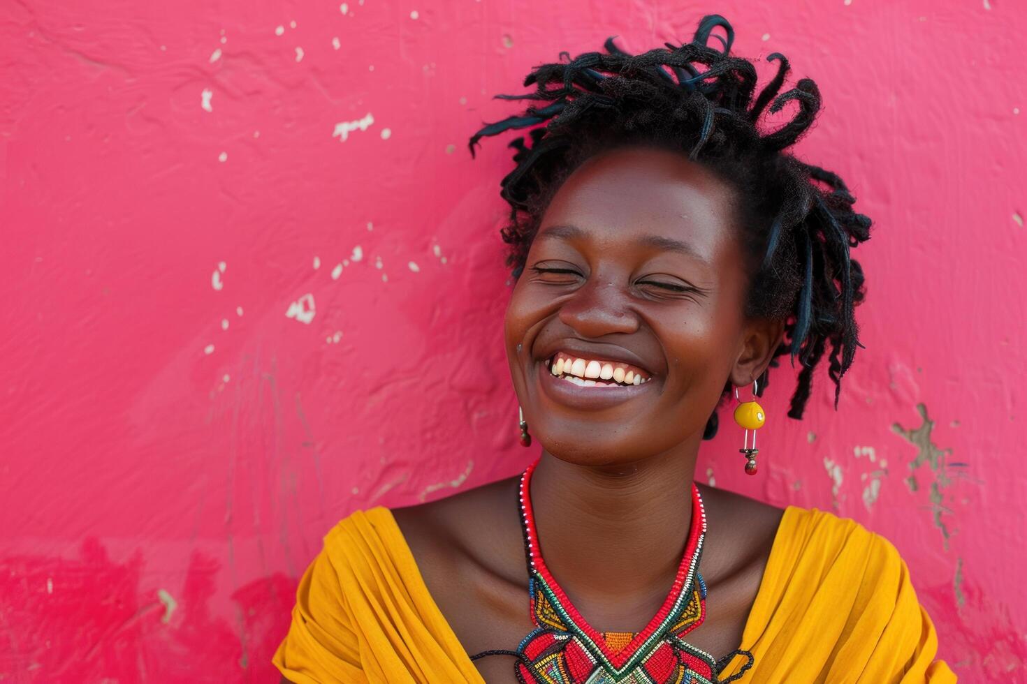 AI generated Radiant Smile of Young African Woman photo