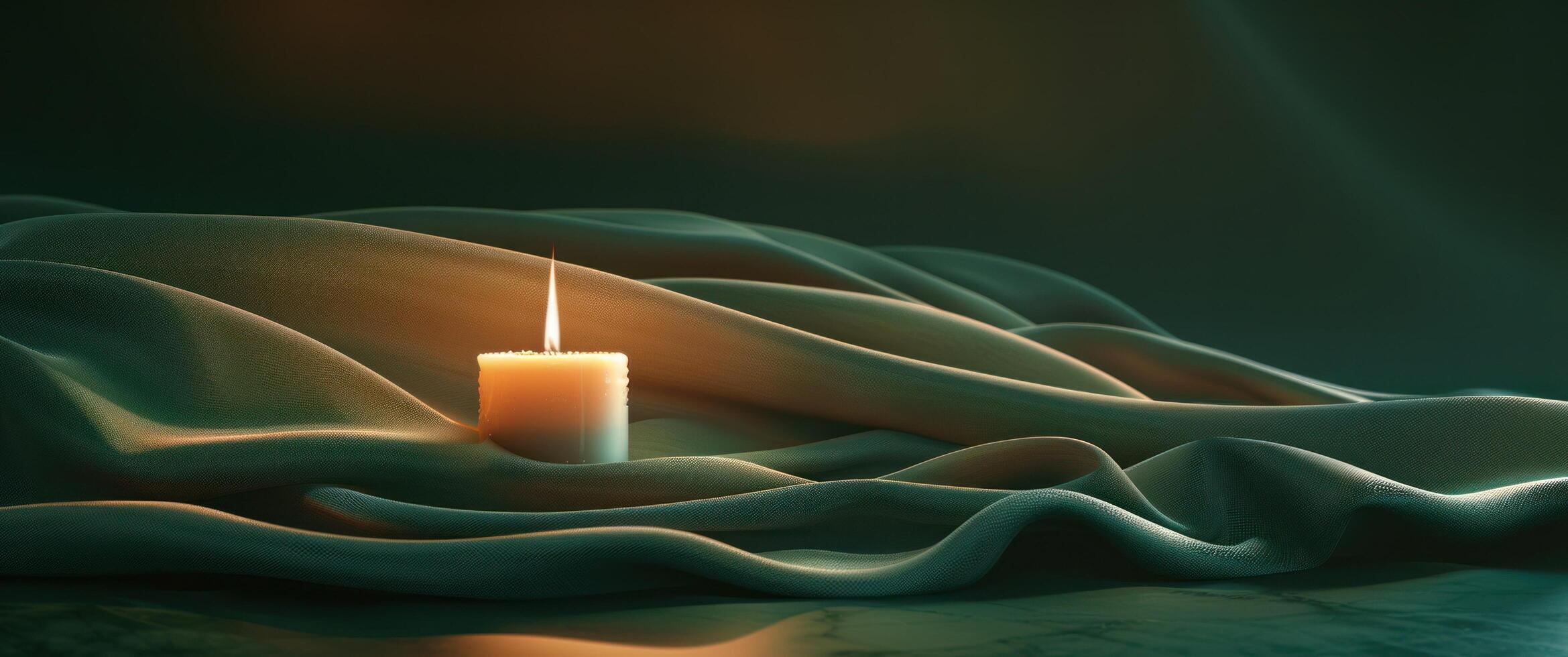 AI generated an image of a cloth and silver candle photo
