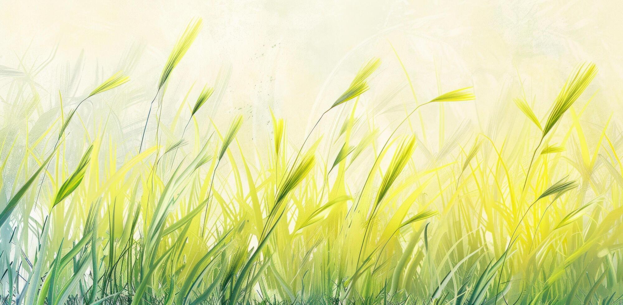 AI generated green grass background photo
