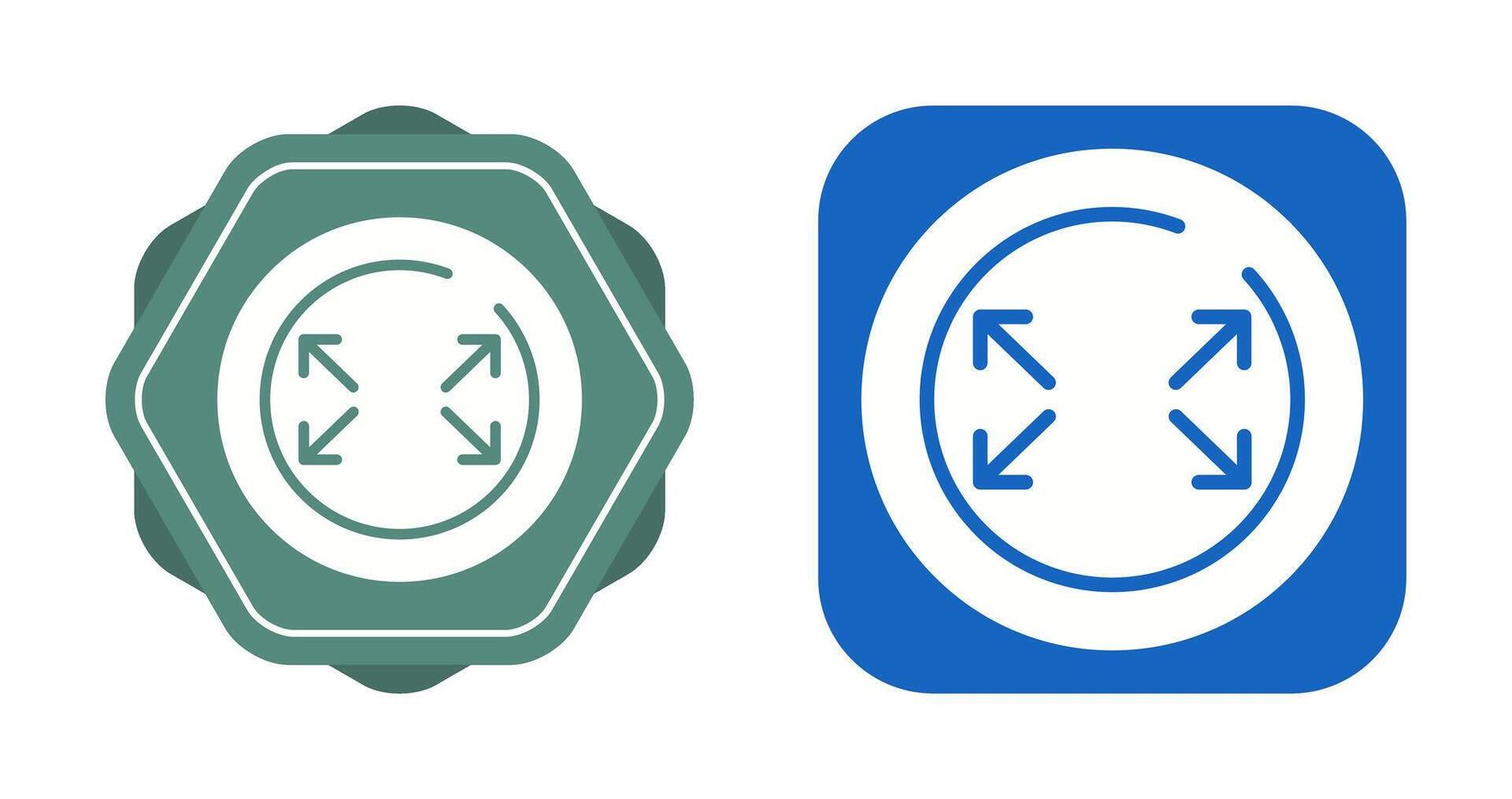 pantalla completa circulo vector icono