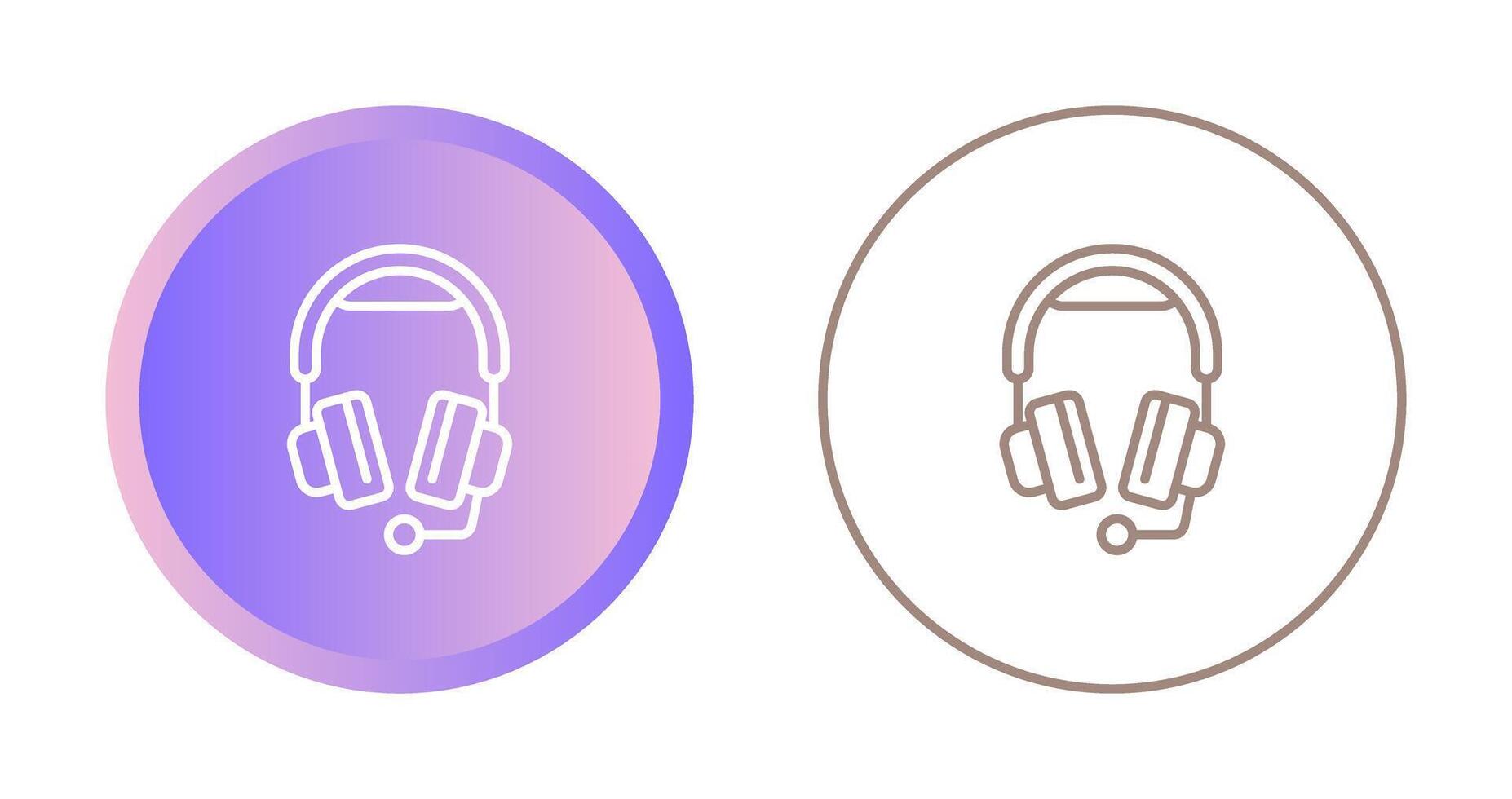 Headphones with Microphone Vector Icon