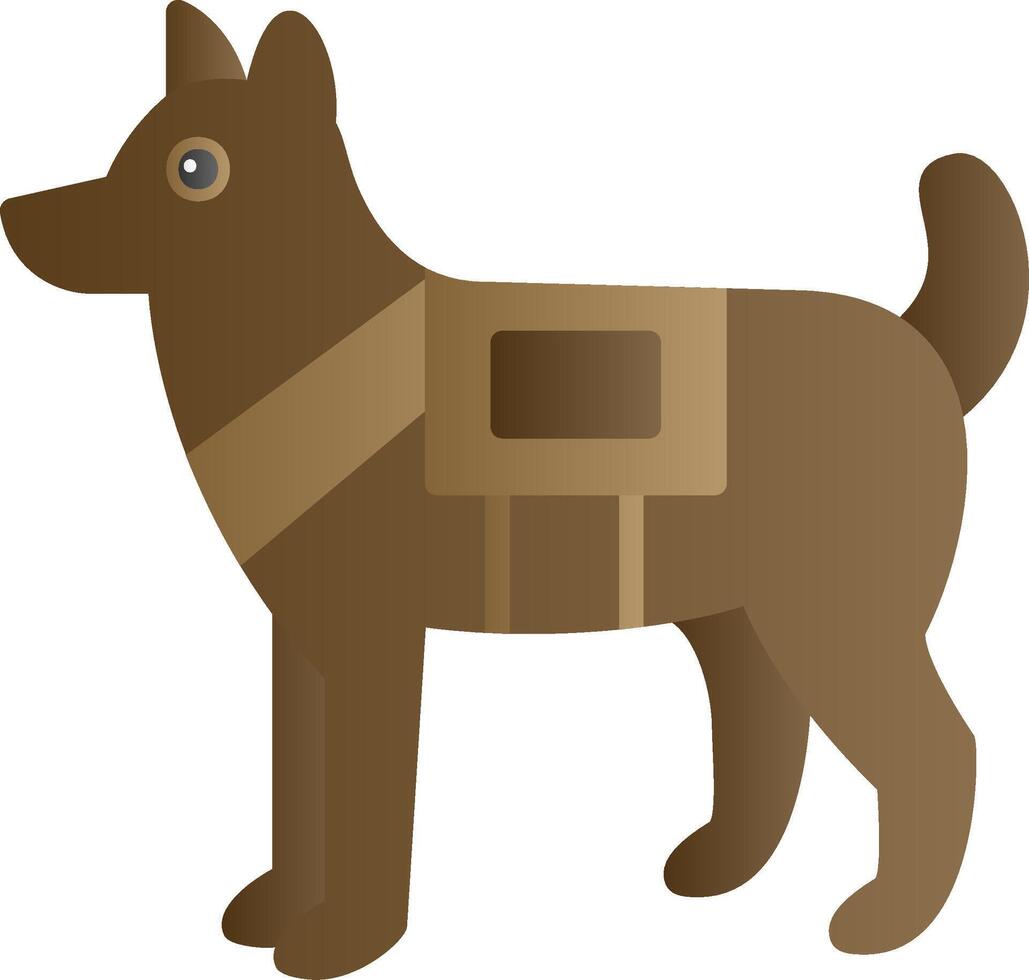 militar perro vector icono