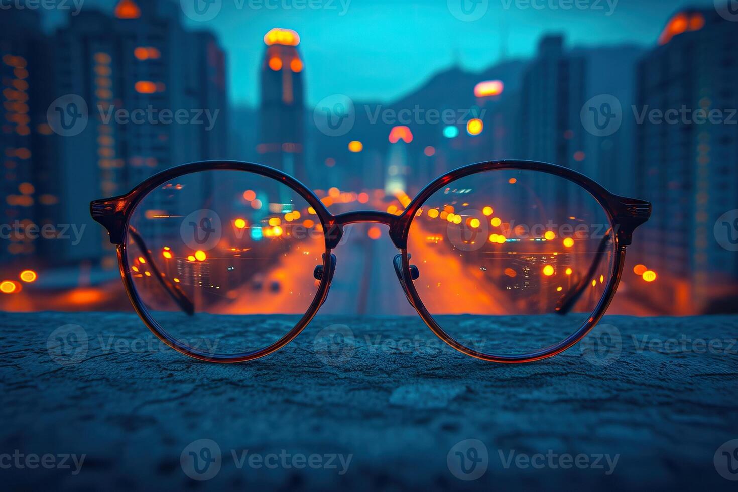 AI Generated Glasses that adjust correctly eyesight from blurred to sharp. Generative AI photo