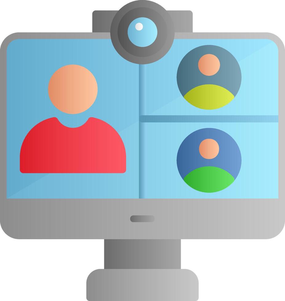icono de vector de reunión en línea