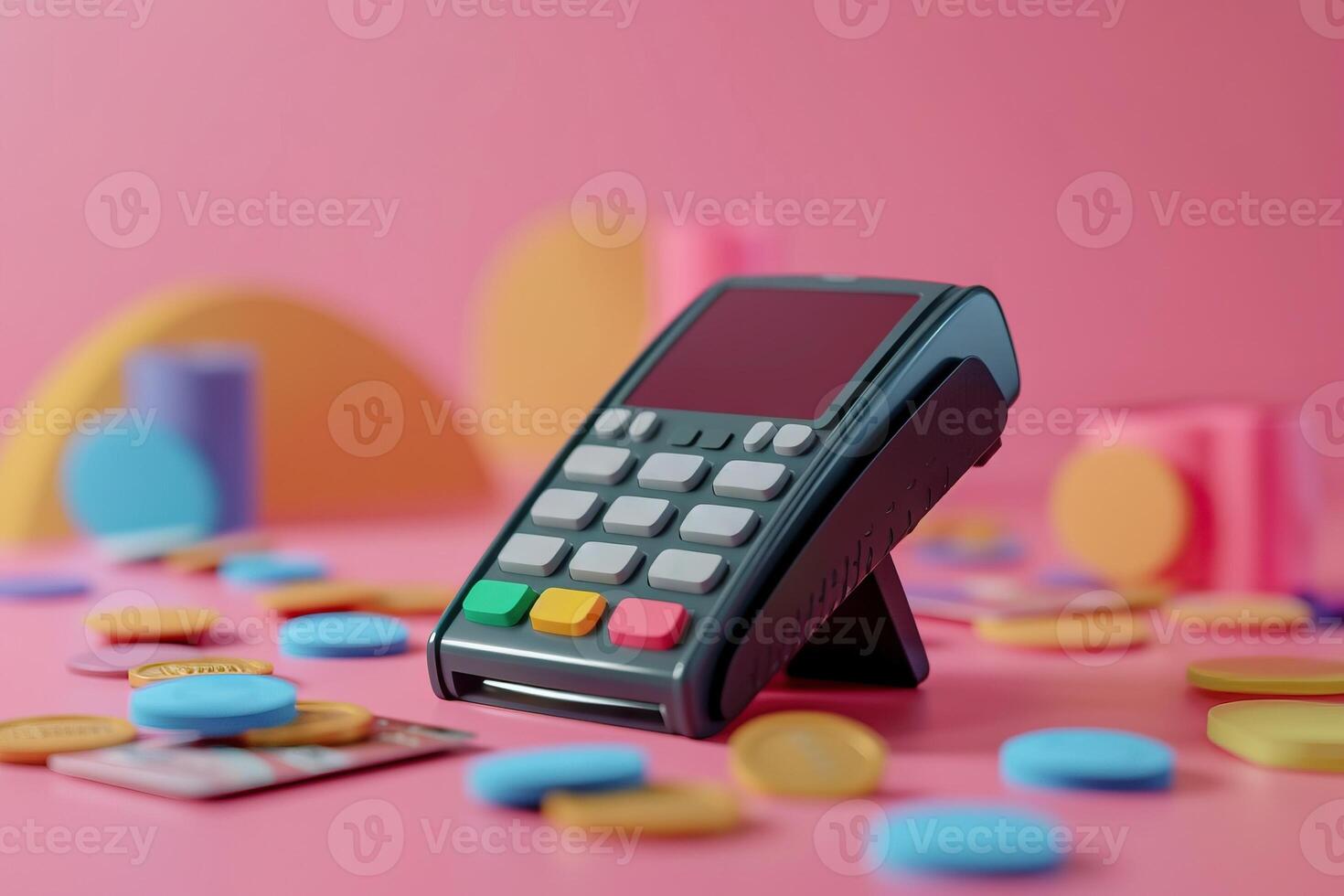 AI Generated Bank pos ready to start the transaction. Generative AI photo