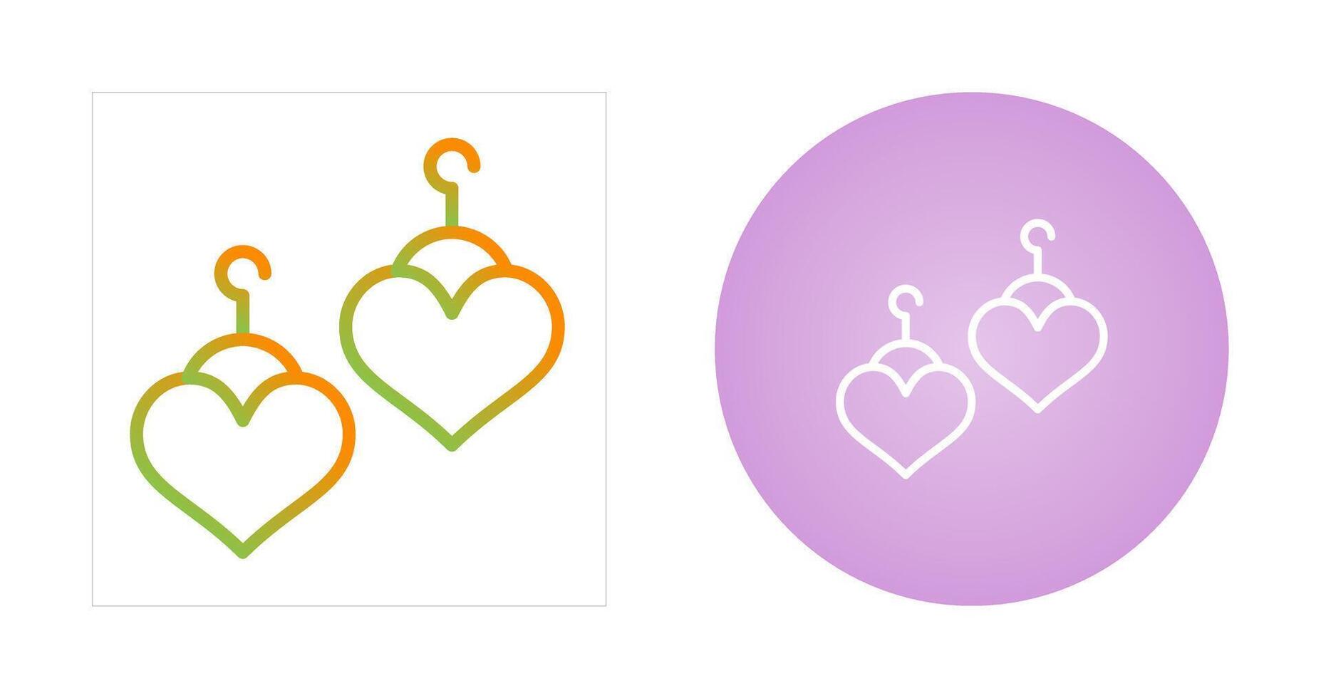 Heart Shaped Earrings Vector Icon