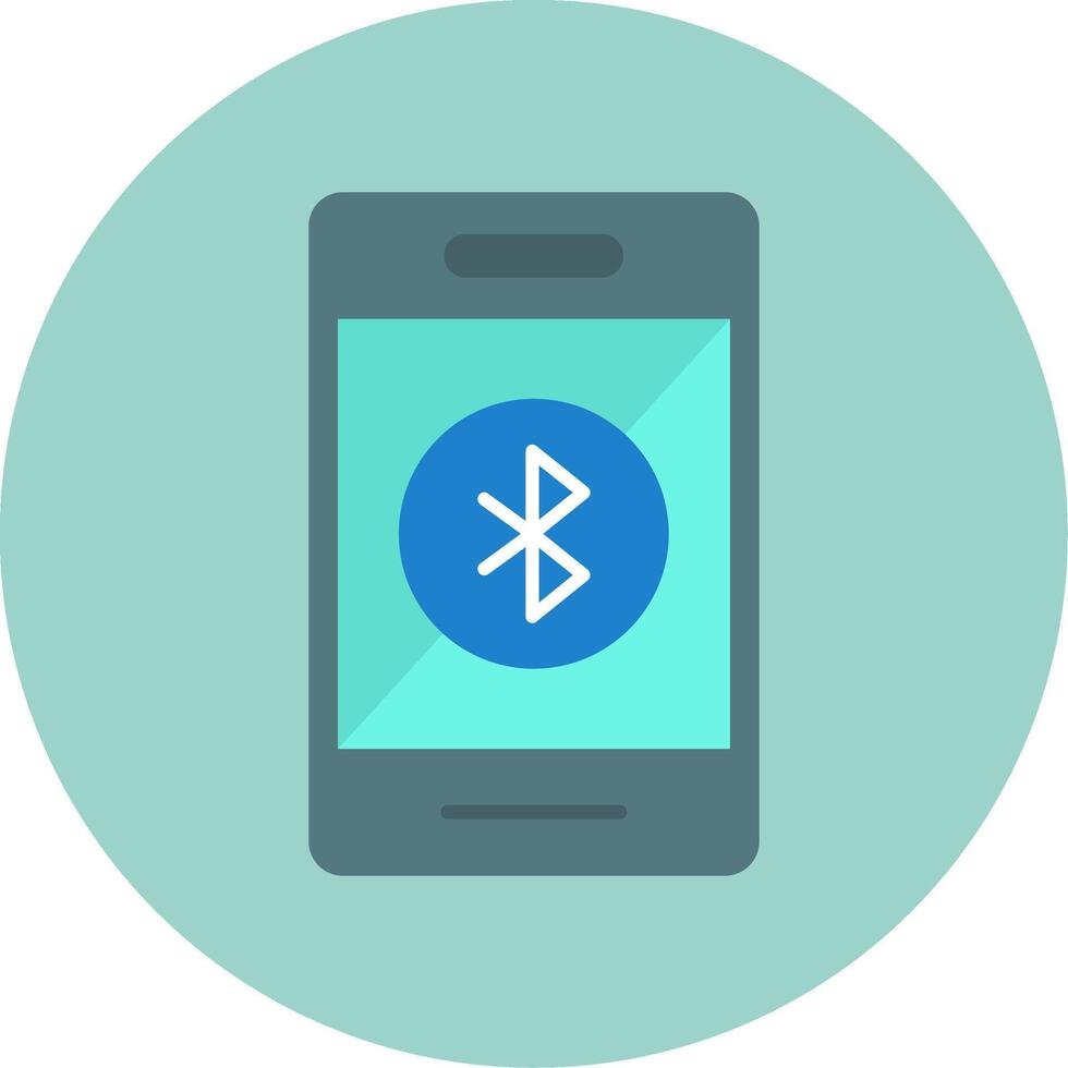 Bluetooth Flat Circle Icon vector