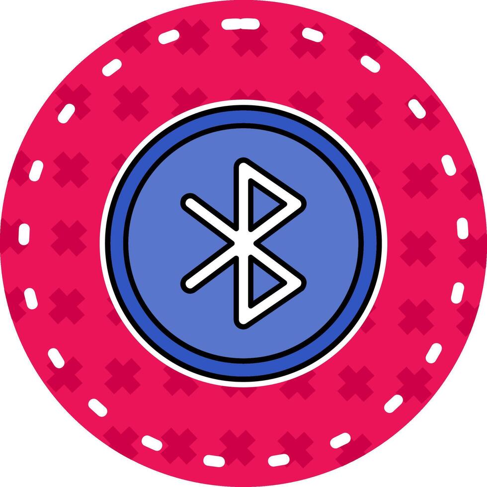 Bluetooth línea lleno pegatina icono vector