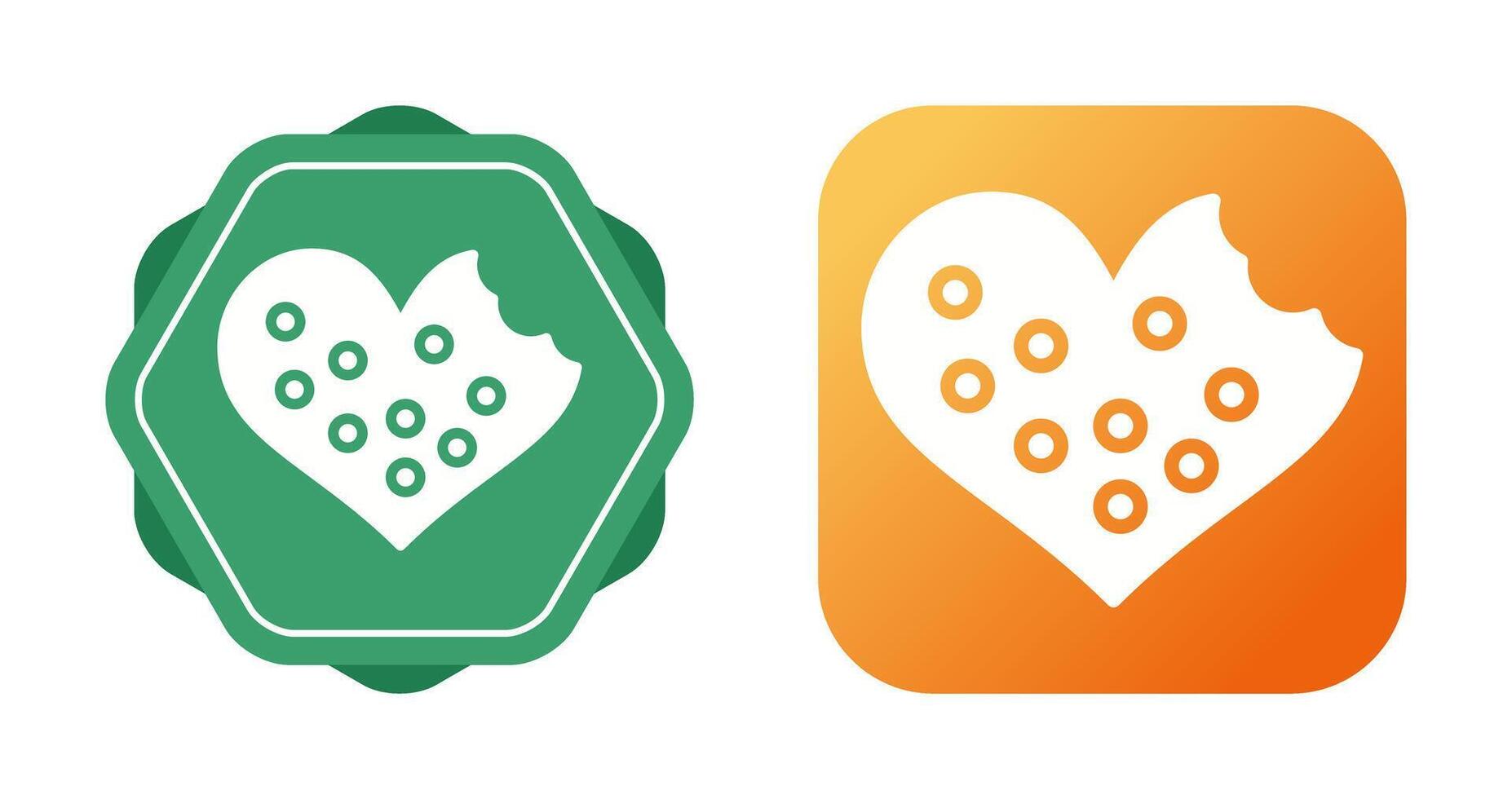 Heart shaped cookies Vector Icon