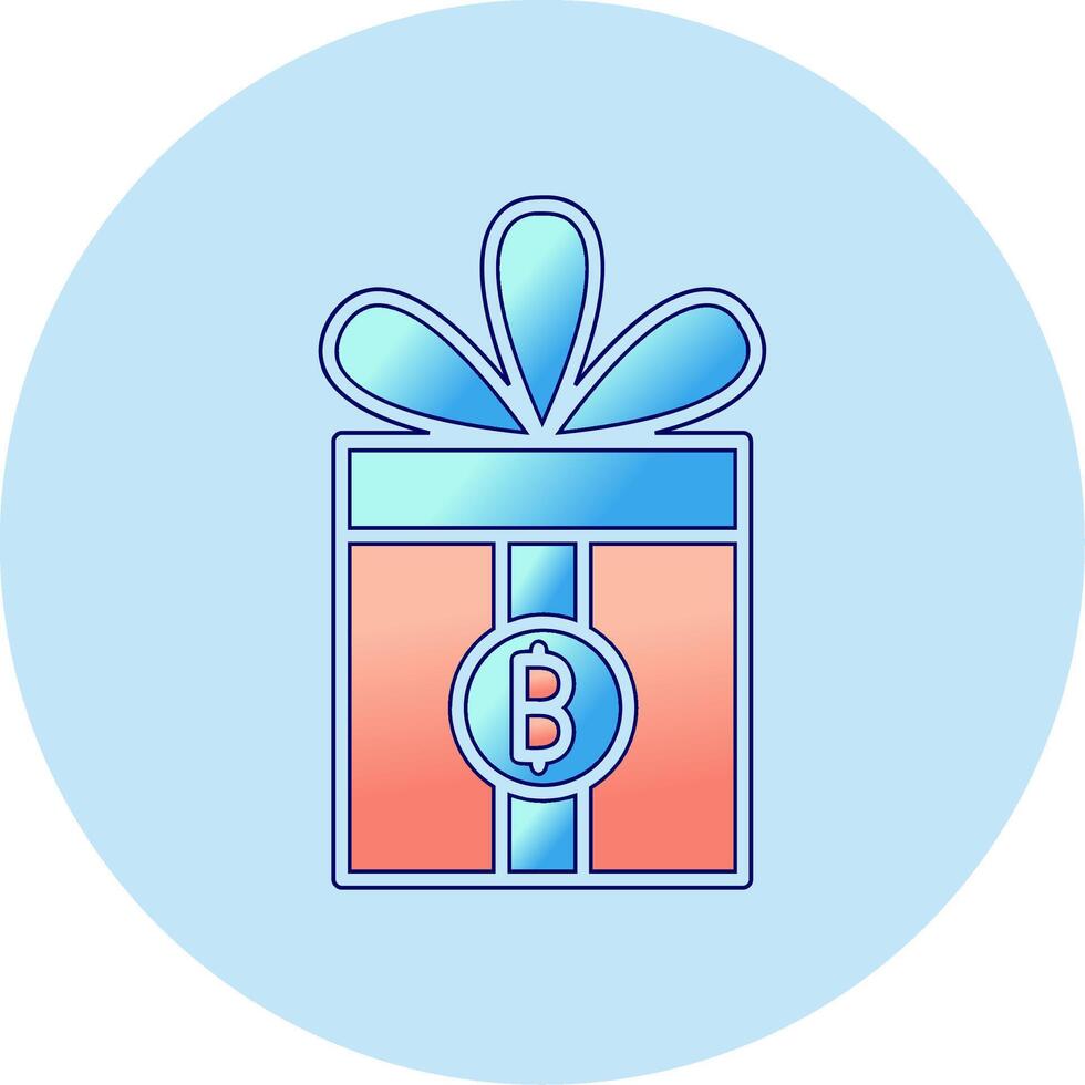 regalo bitcoin vector icono