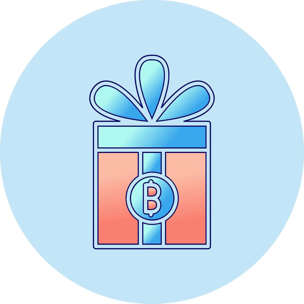 Gift Bitcoin Vector Icon