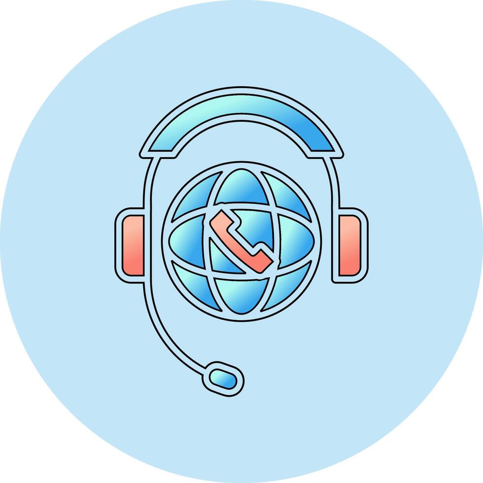 World Call Center Vector Icon