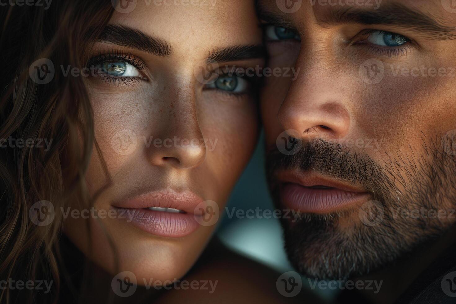 AI generated close-up of a beautiful loving couple photo