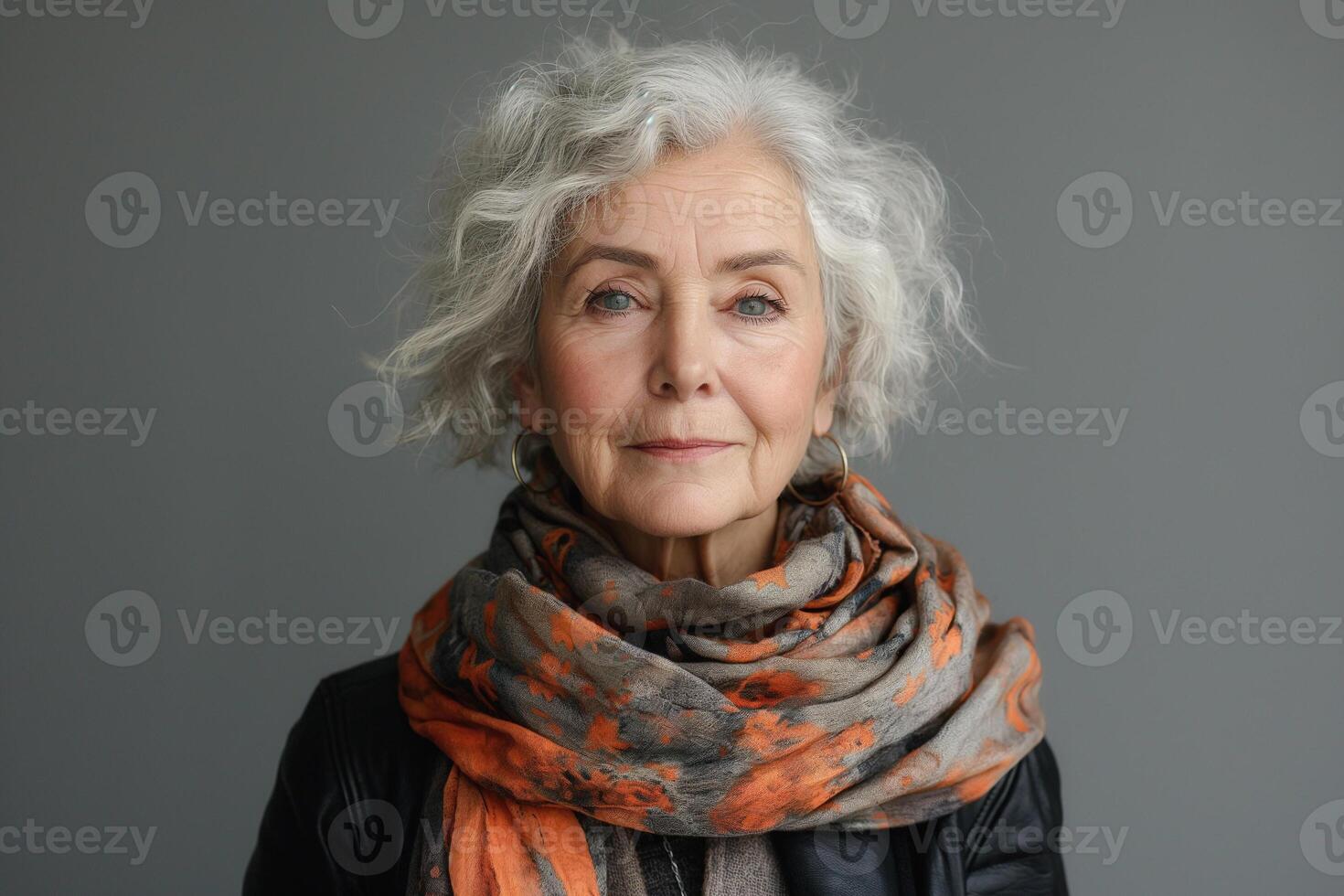 AI generated an older woman with gray hair photo