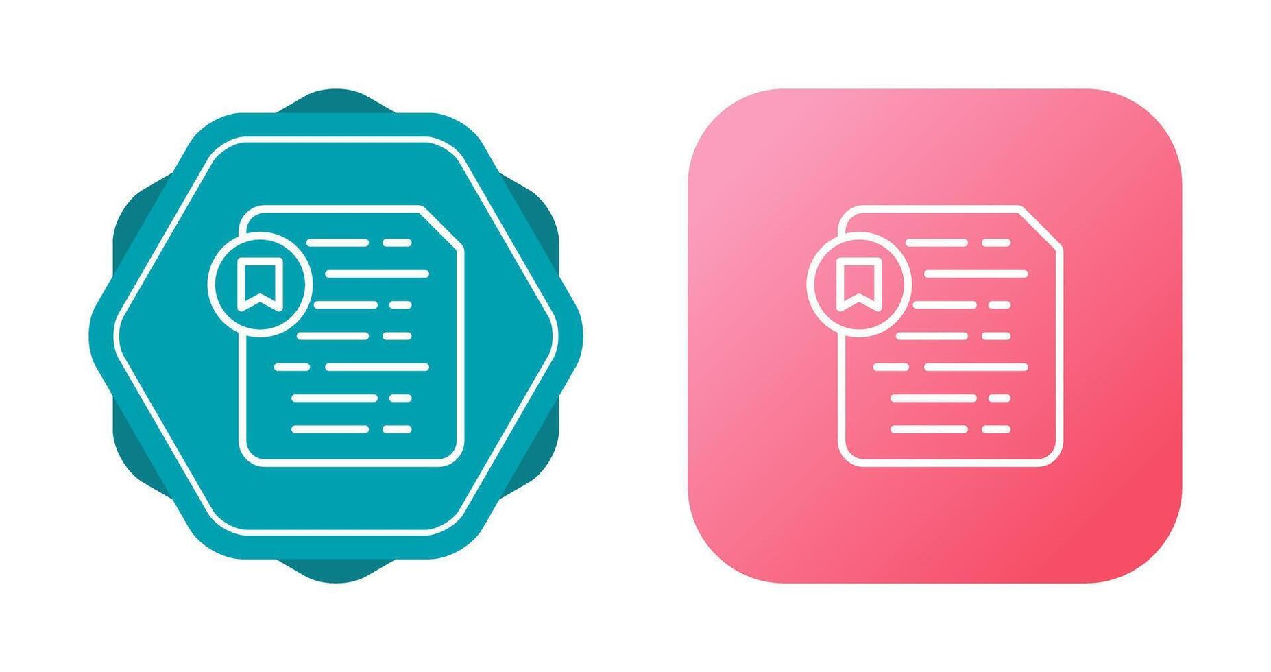 Document Insert Bookmark Vector Icon