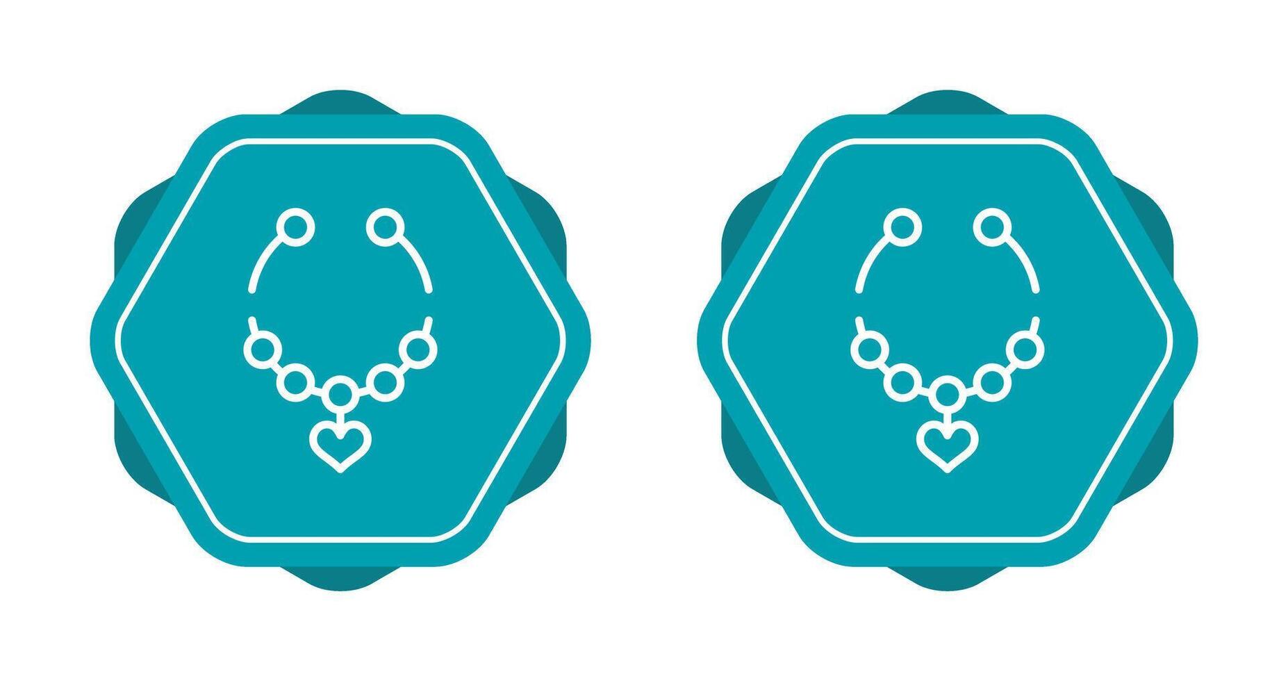 corazón conformado collar vector icono