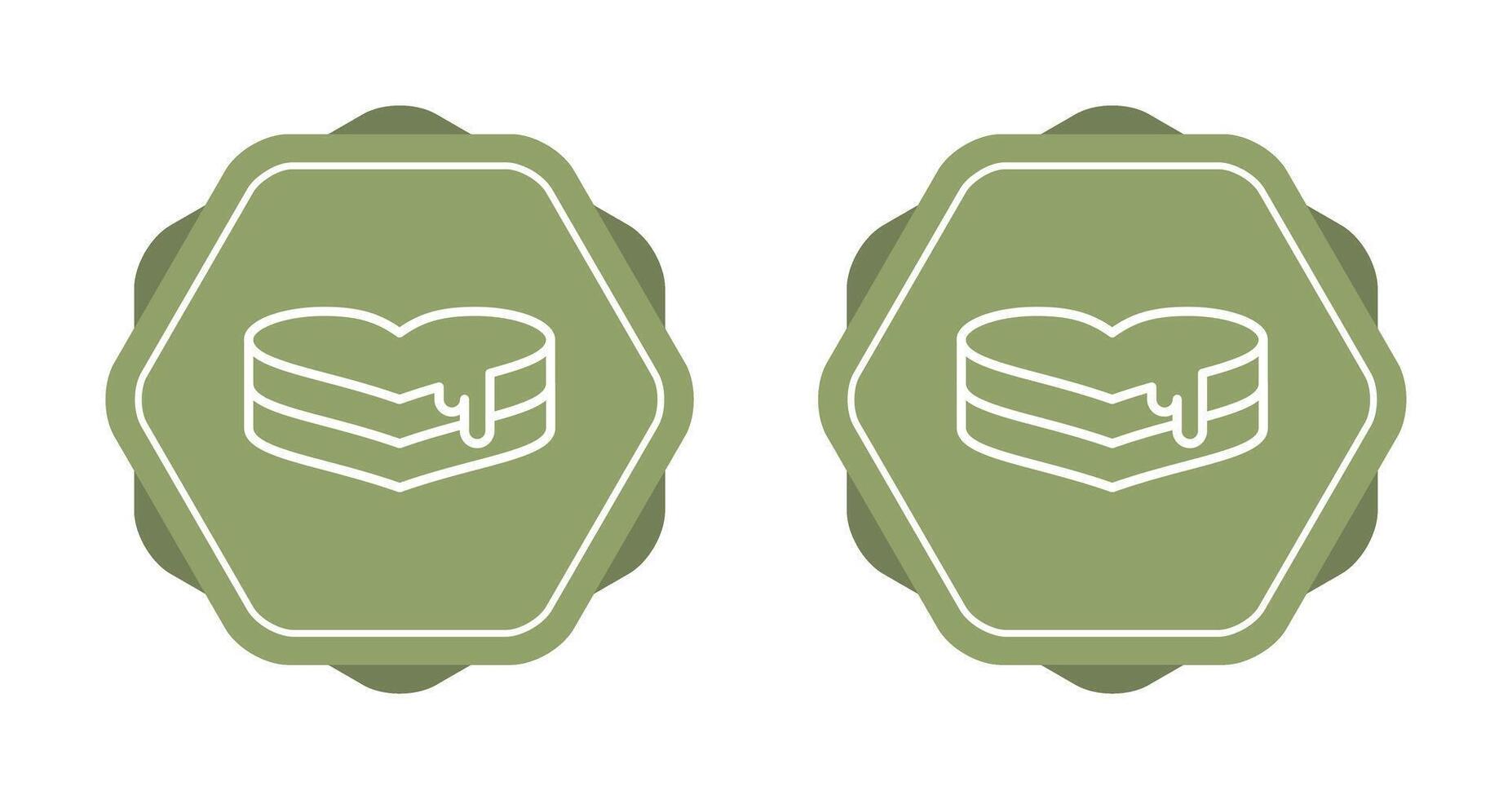 Heart-shaped cake Vector Icon