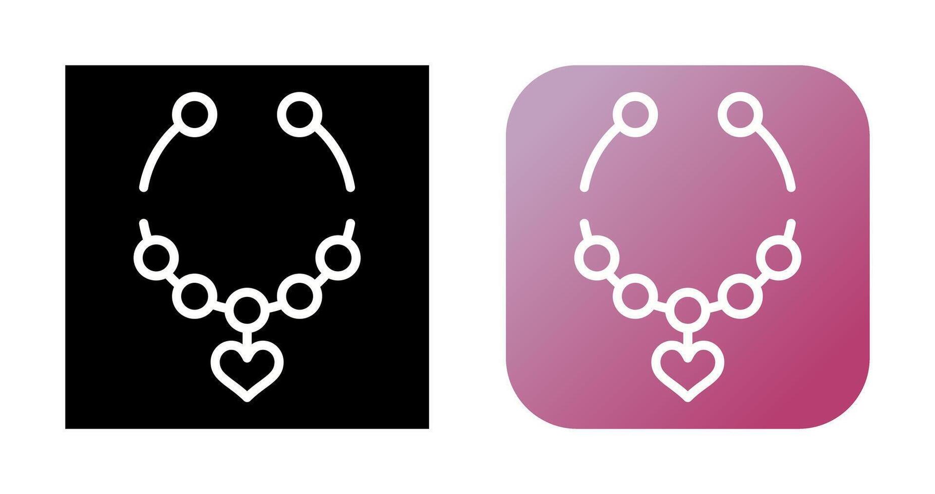 Heart Shaped Necklace Vector Icon