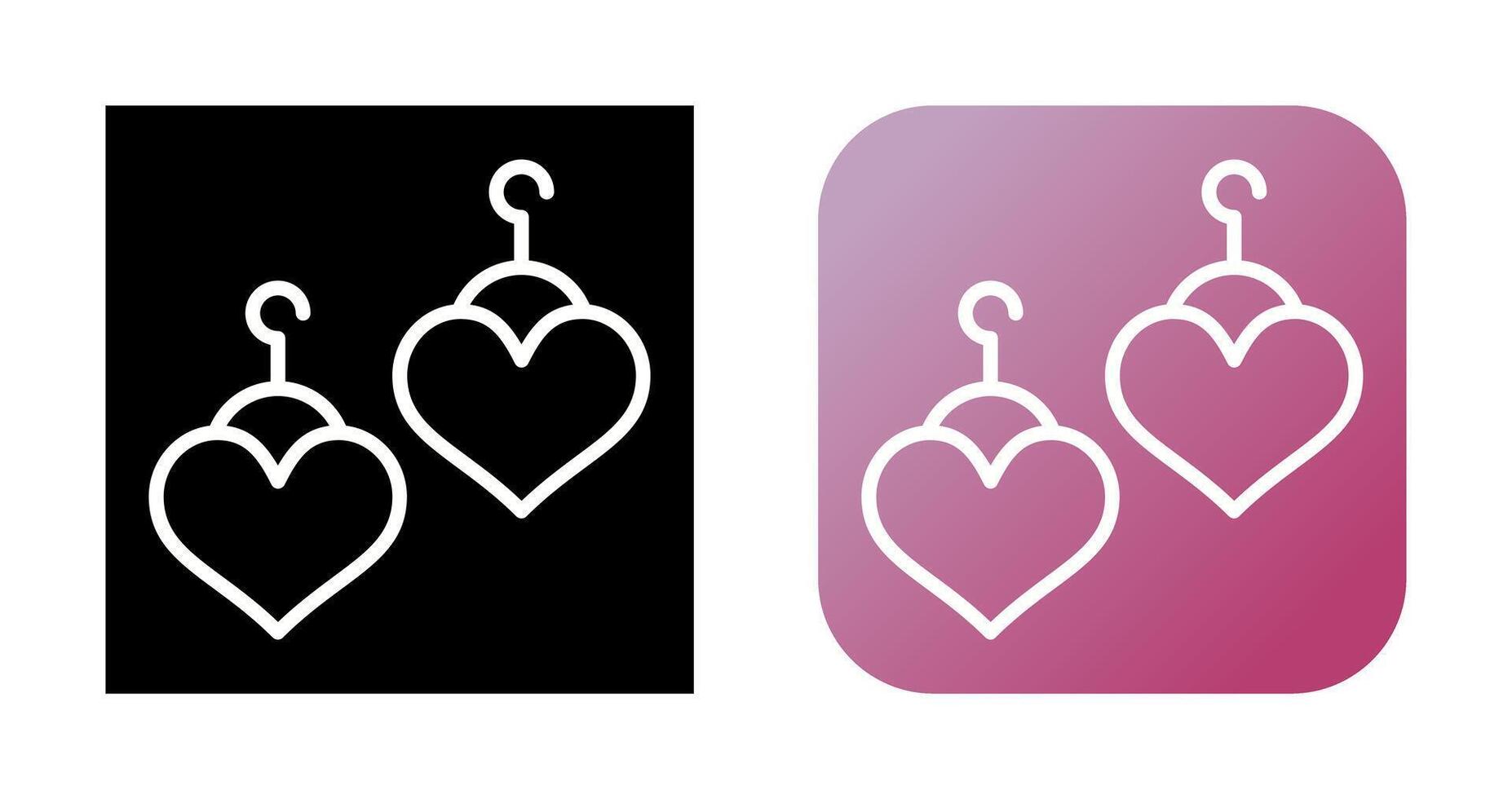 Heart Shaped Earrings Vector Icon