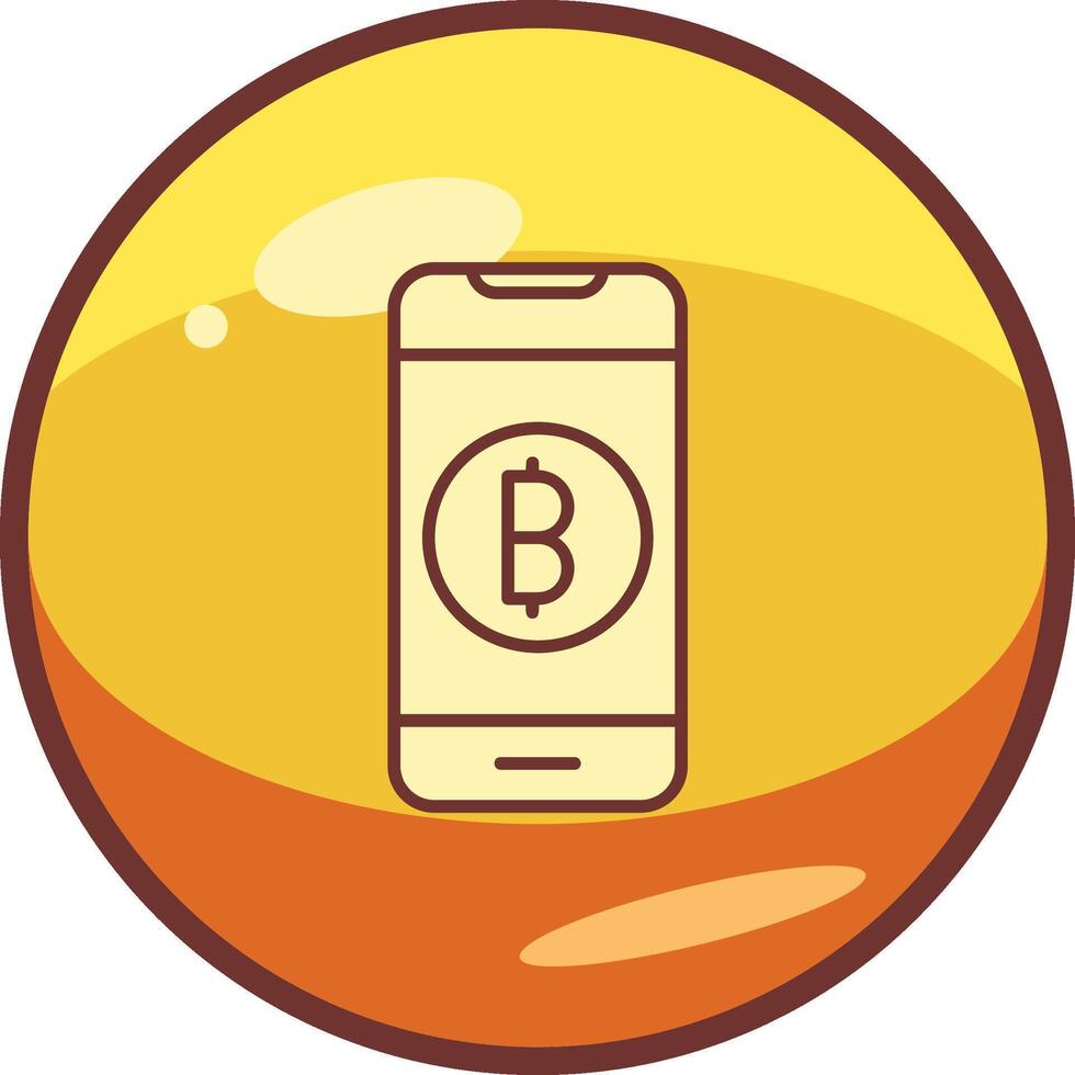 en línea bitcoin pago vector icono