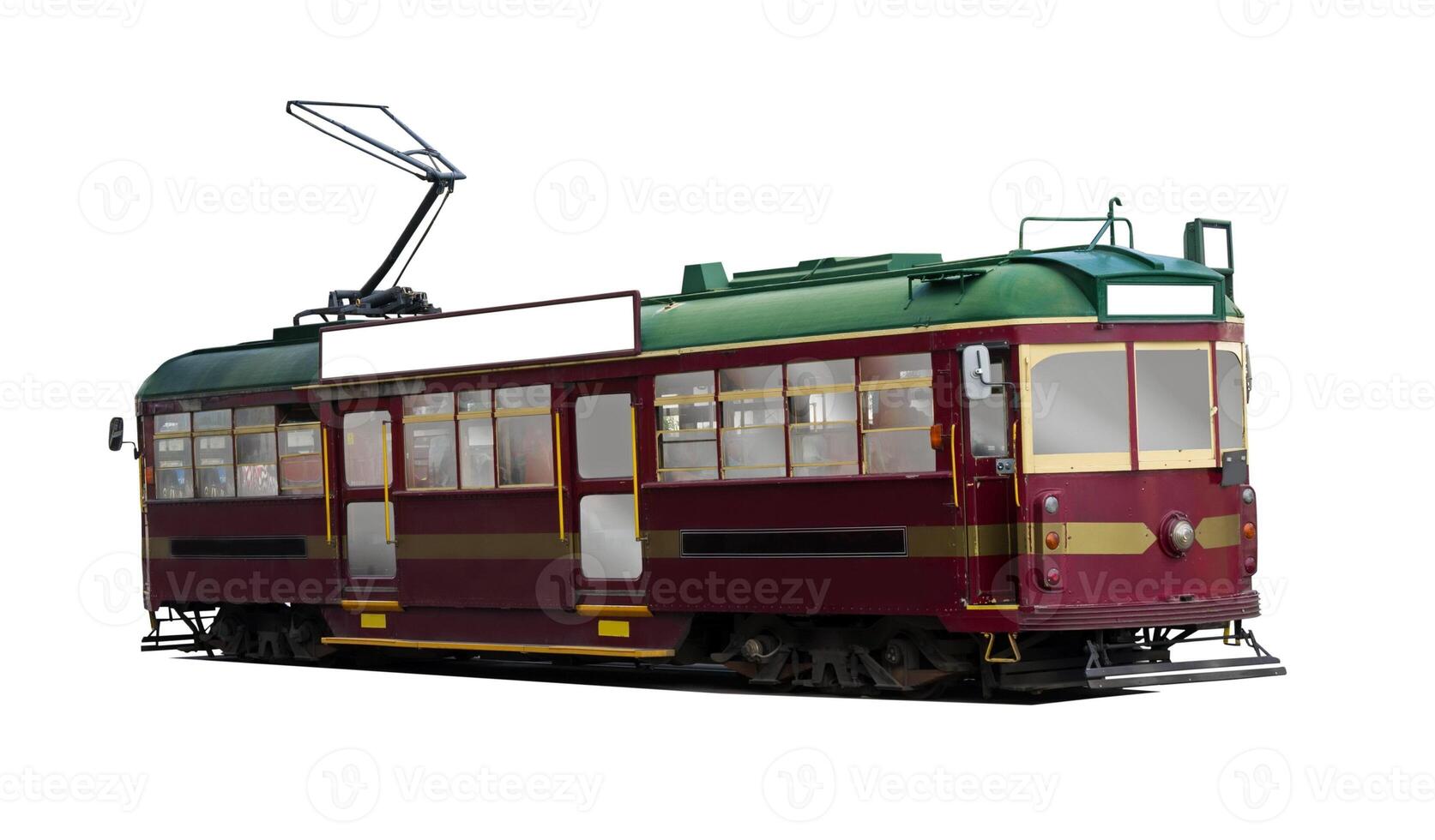 isolated tram on white photo