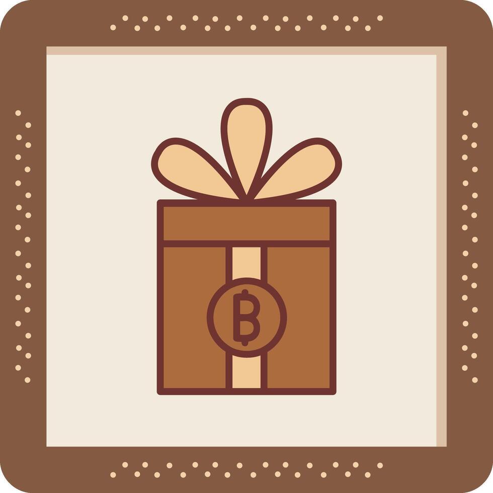 Gift Bitcoin Vector Icon