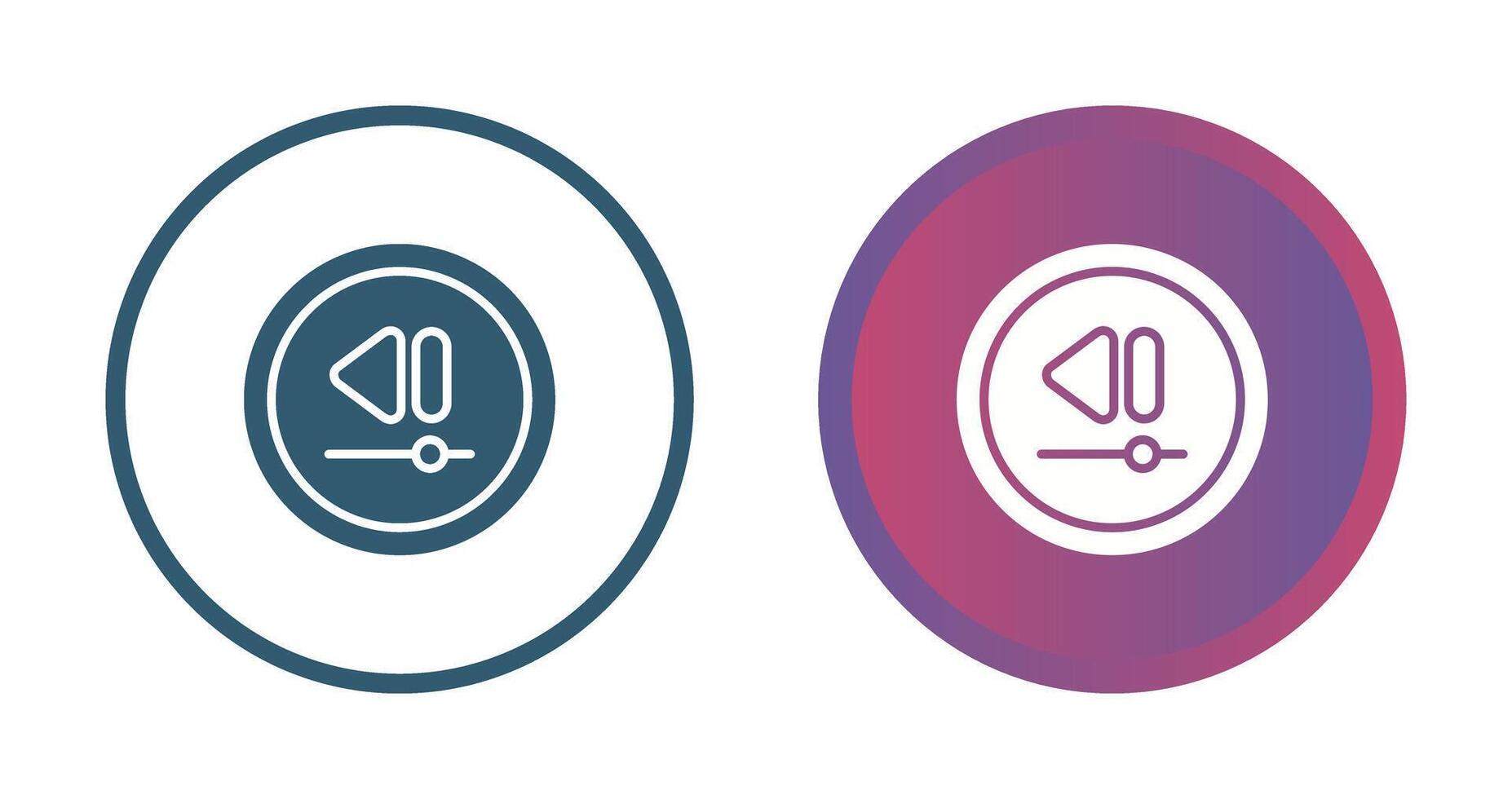 Video Rewind Button Vector Icon