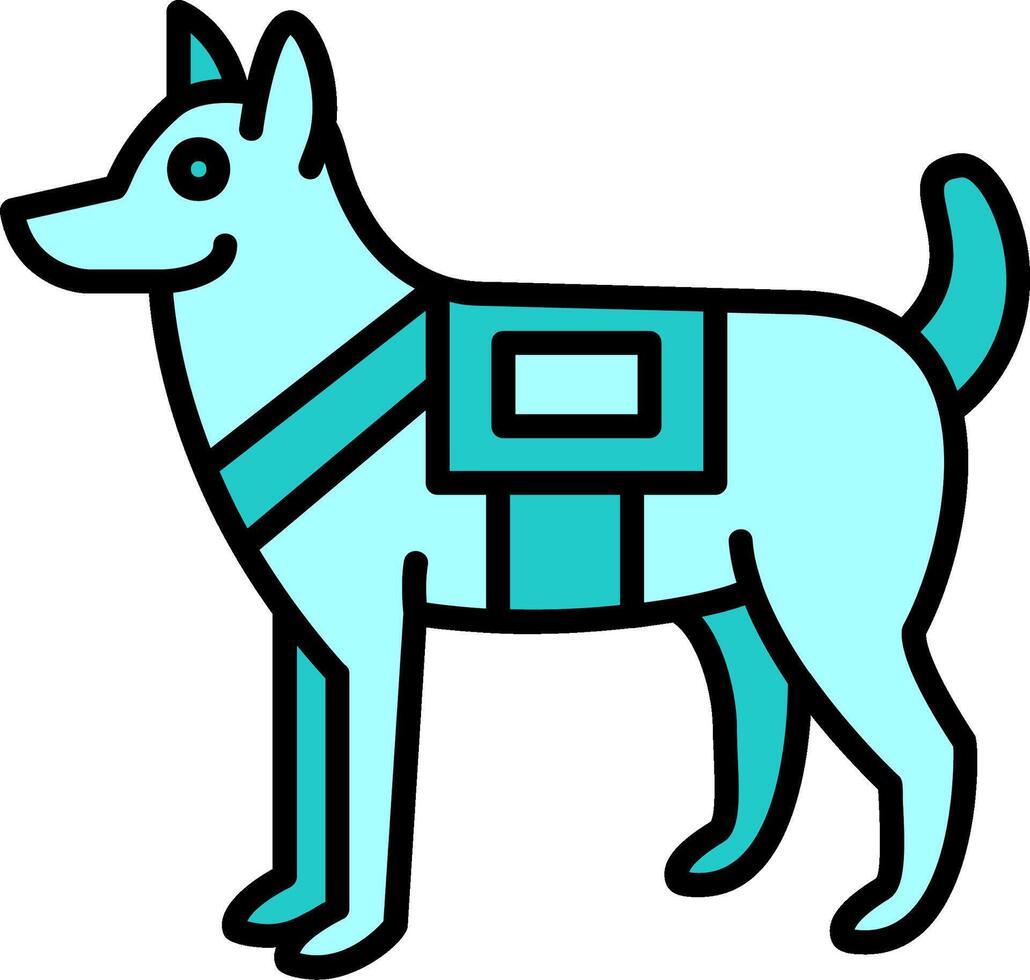 militar perro vector icono