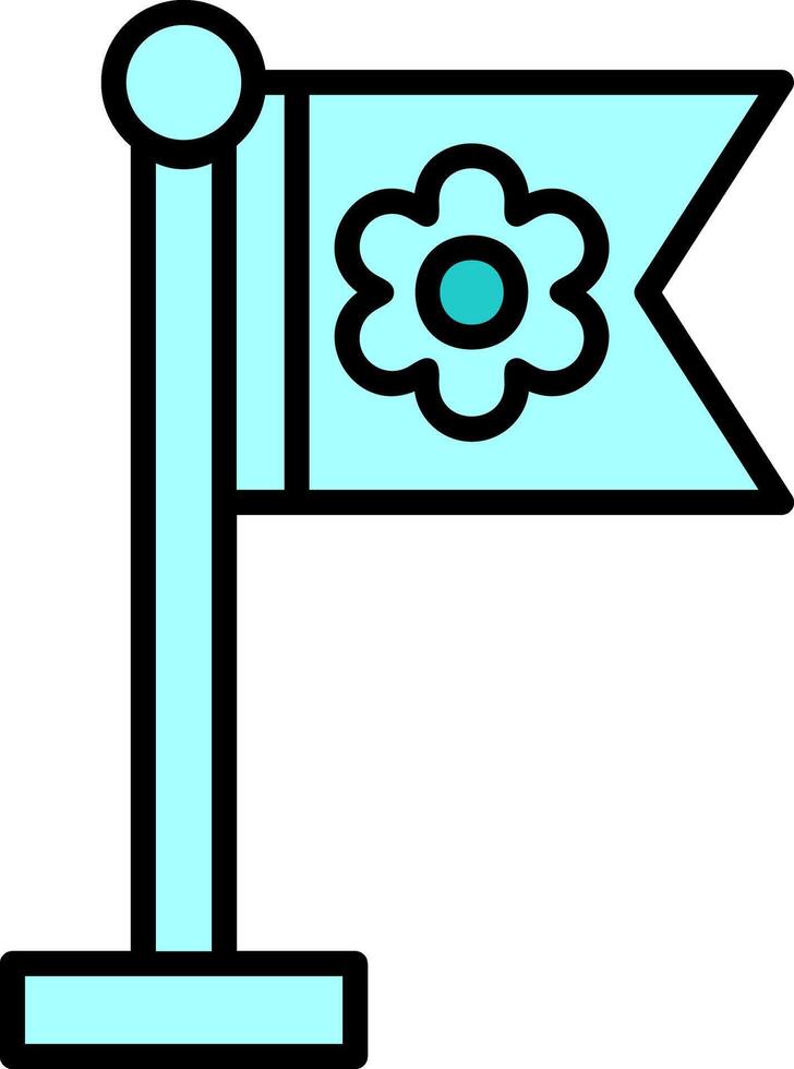 Sakura Flag Vector Icon