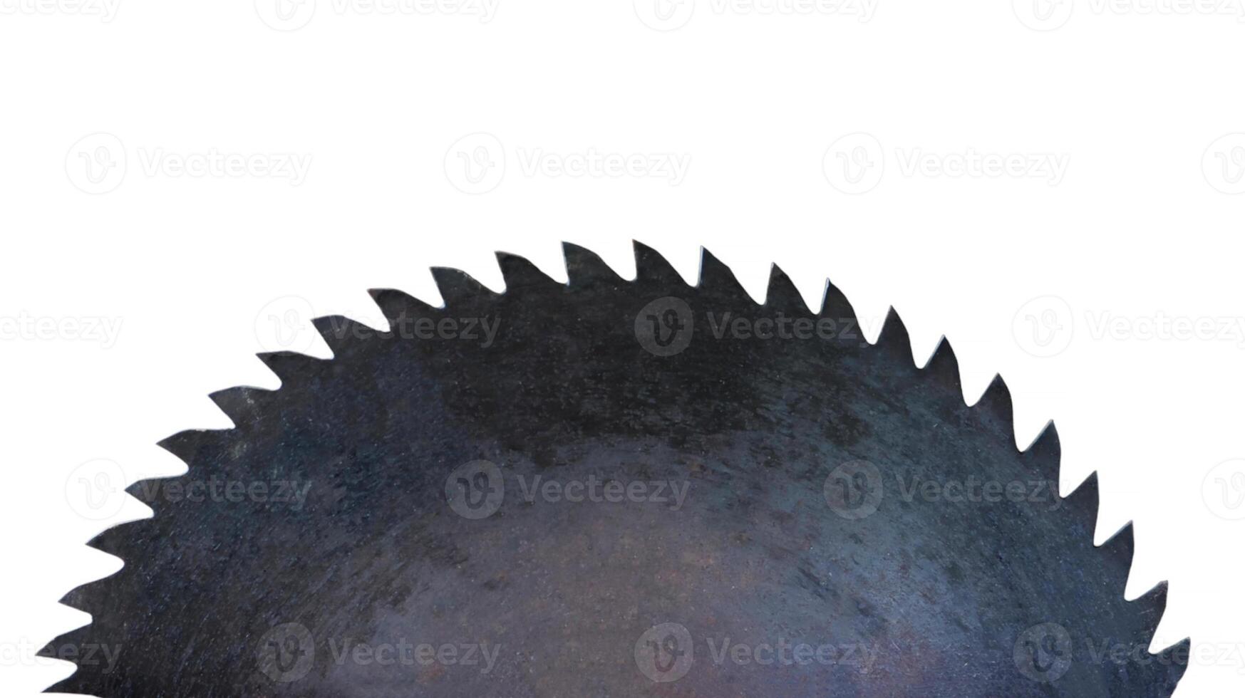 Wood cutting wheel isolated on a white background. A replaceable element of a woodworking machine that has a specific tooth configuration. Saw blades. Iron circular saw blade for wood. photo