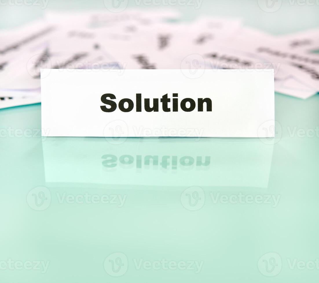 Solution word sign photo