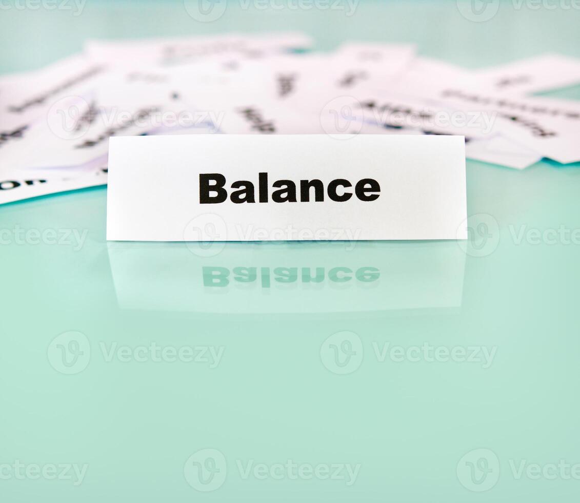 Balance word sign photo