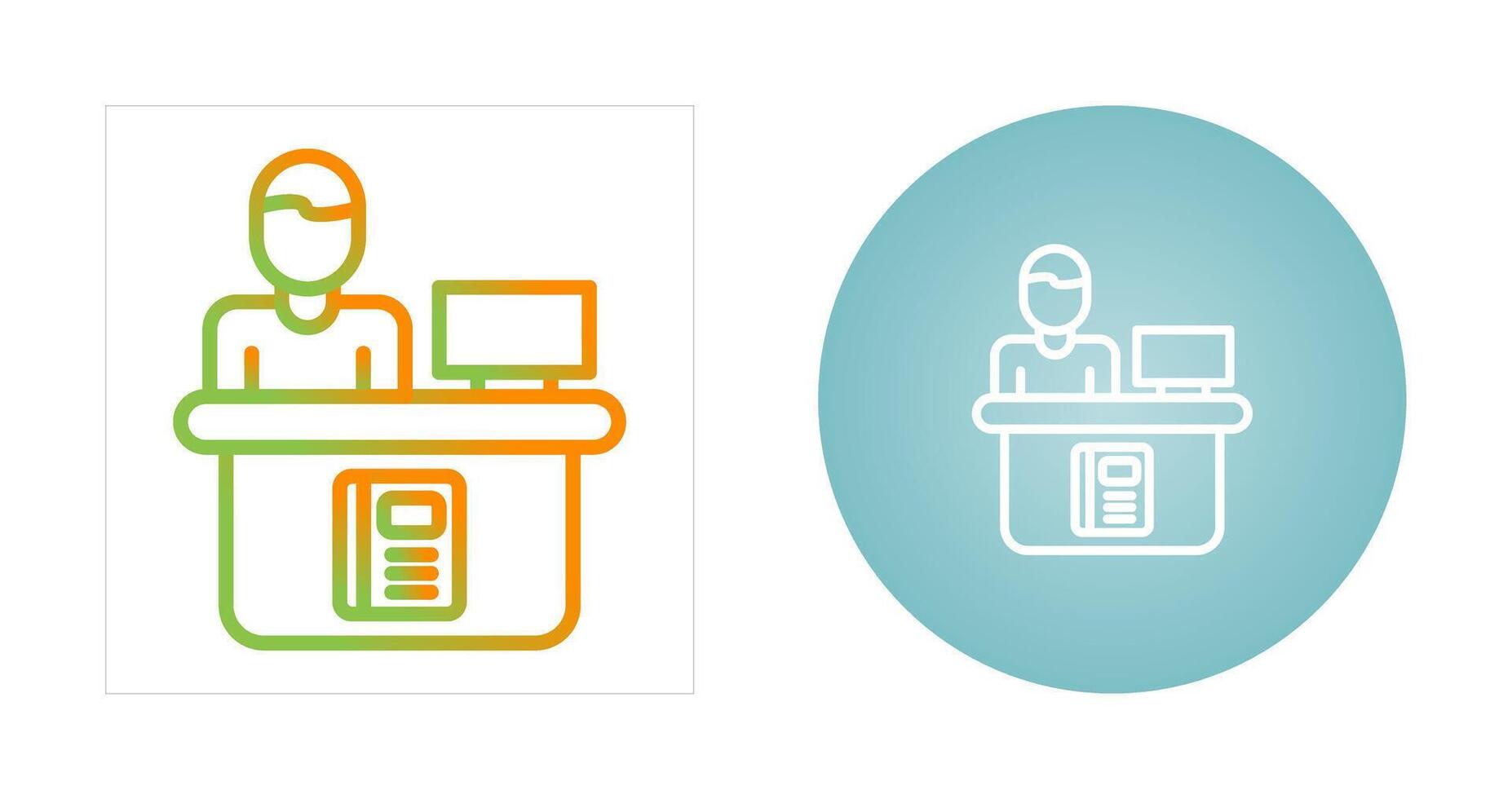 Library Reference Desk Vector Icon