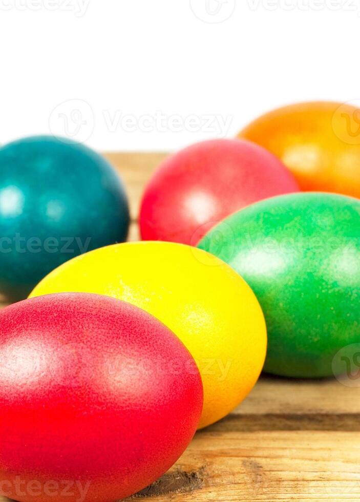 Easter eggs on white photo