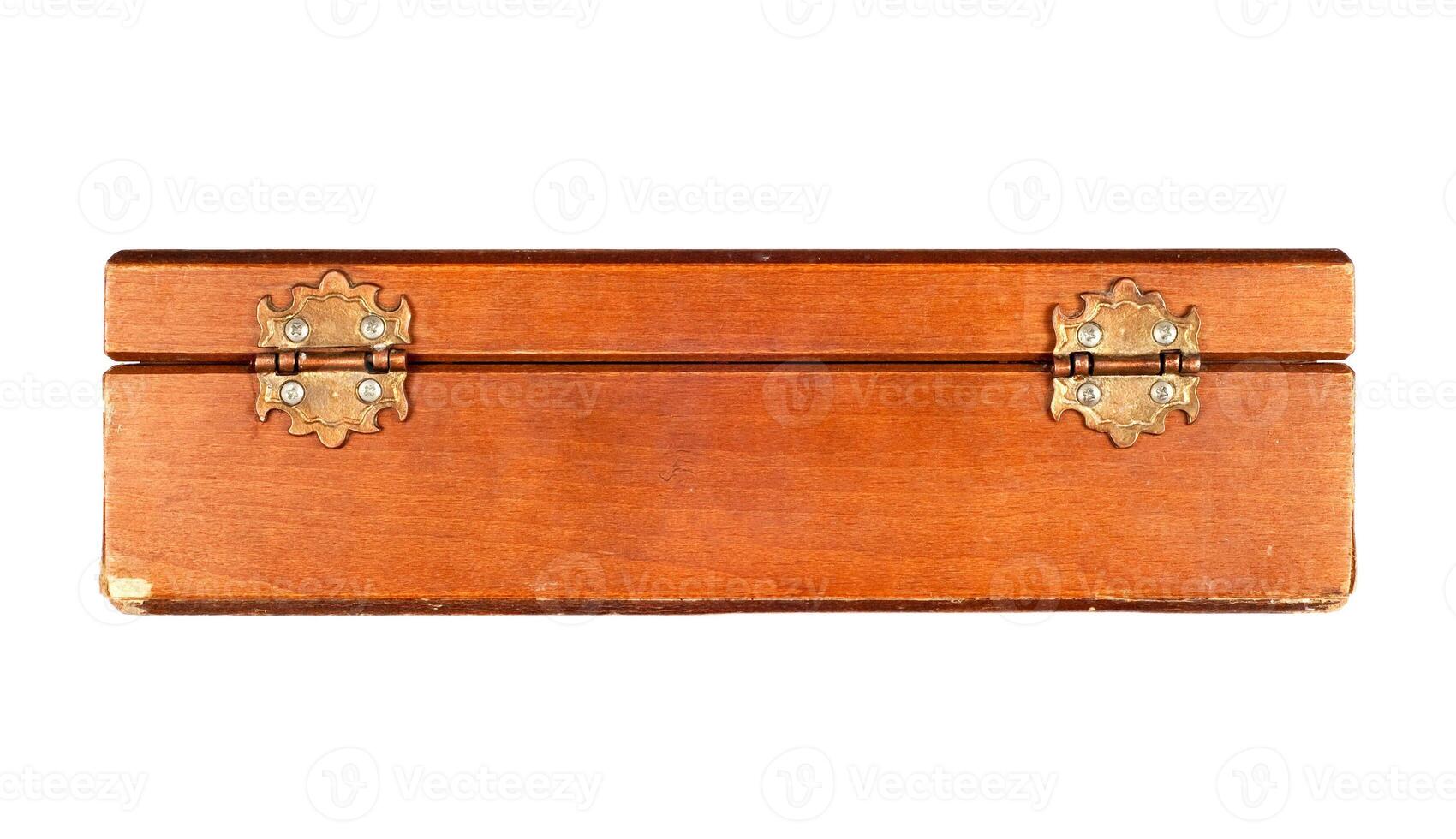 Wooden box on white photo