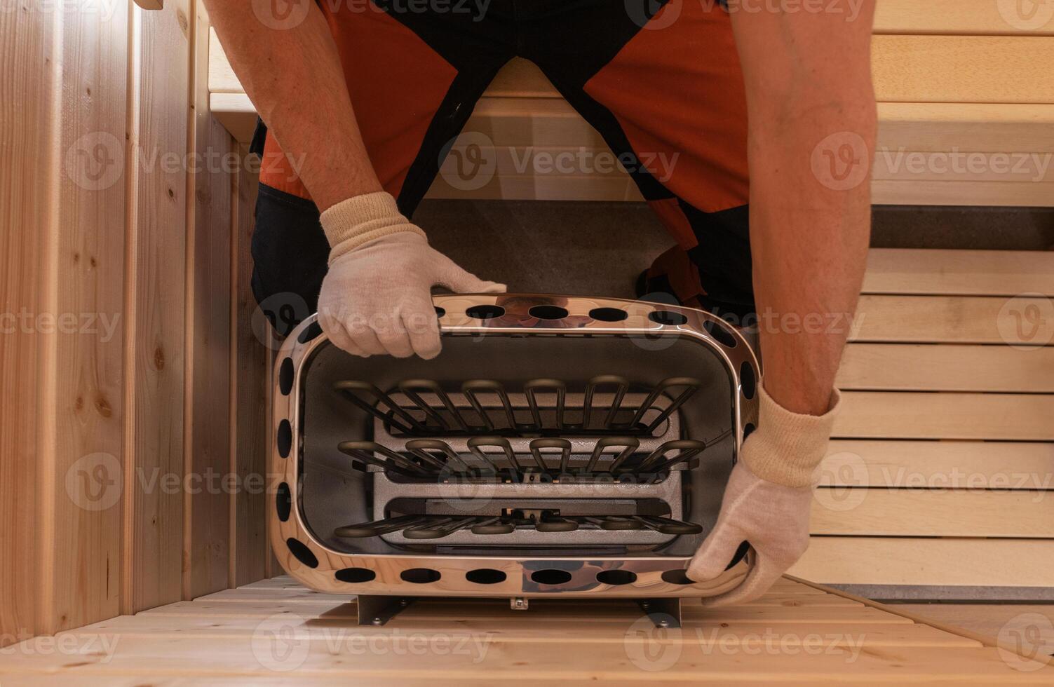 SPA Technician Installing a Heater photo