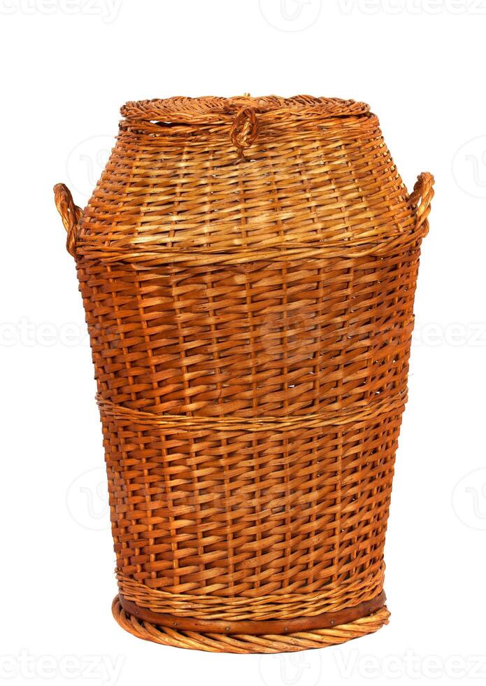 Wicker laundry basket photo